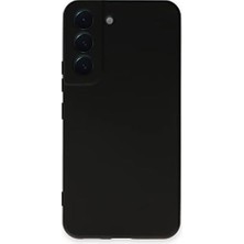 Galaxy S22 ile Uyumlu Kapak Kamera Korumalı Içi Kadife Lansman Silikon Kılıf - Siyah