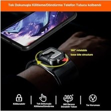Spor Koşu Bileklik Telefon Tutucu 360° Dönebilen Tüm Telefonlara Uyumlu + Bisiklet Telefon Tutucu