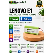 Bataryabank Lenovo E1 Uyumlu 14.4V 3500MAH Li-Ion Şarj Edilebilir Robot Süpürge Bataryası