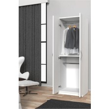 T Designo Bahar Giyinme Dolabı - Çok Amaçlı Dolap - Gardırop 60 cm -2 Kapaklı