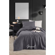 Güvenal Siena | %100 Pamuk Tek Kişilik 160X230 cm Düğme Detaylı Yastık Kılıf'lı Örgü Pike Takımı