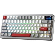 Aula NOVA75 Mekanik Rgb Klavye Tkl Caramel Latte Switch Tri Mode Kablosuz Makrolu Hot Swap Gaming Oyuncu Klavyesi Bordo