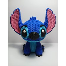 Can Kids 3D Baskı Stitch Figür - Pla+ Örgü Dokulu Lilo & Stitch Dekoratif Heykelcik