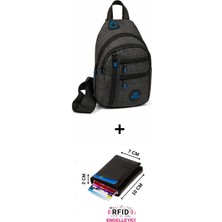 Sannora Bags Unisex Su Geçirmez Çapraz Askılı Çanta Bel Omuz ve Göğüs Çanta Günlük Bodybag ve Kartlıkcüzdan