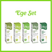 Ege Yağları Seti (Kekik,okaliptus,nane,biberiye,misk Adaçayı)20 ml Damlalıklı 5'li Set