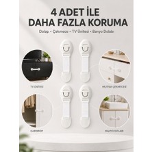 Nilavia 4'lü Çocuk Güvenlik Dolap ve Çekmece Kilidi - AL002A-62WG65