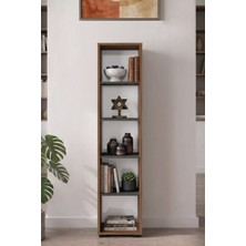 Yurupa Dante Serisi Modern 5 Raflı Kitaplık Ofis Çalışma Odası Kitaplık Ceviz-Antrasit Dan6-Can
