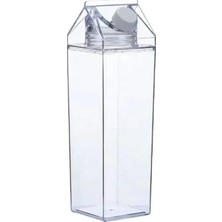 Şeffaf Süt Kutusu Tasarımlı Içecek Şişesi, Mika Su Kahve Içecek Şişesi 500 ml