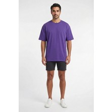 Lixa Basic Mor Oversize Erkek T-Shirt 141166