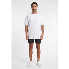 Lixa Basic Beyaz Erkek Oversize T-Shirt 141076