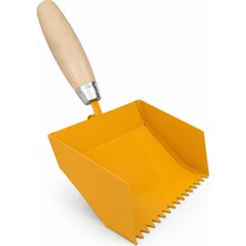Badem10 Profesyonel 15,5 Gazbeton Kürek Sarı Renkli Dayanıklı Gövde Ergonomik Ahşap Saplı Derin Mala Kürek