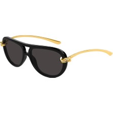 Bottega Veneta BV1418S 005 Knot Aviator Black/grey Kadın Güneş Gözlüğü