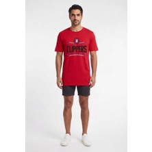 Usa Basketball Clippers Kırmızı Dar Kalıp Erkek T-Shirt 141962
