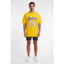 Usa Basketball Lakers 24 Sarı Oversize Erkek T-Shirt 141982