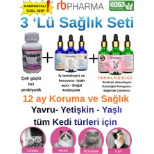 RB Pharma Kedi Sağlık Seti 3'lü - Güçlü Toz Probiyotik, Doğal Iştah Açıcı ve Ishal Önleyici Bağışıklık Damlası