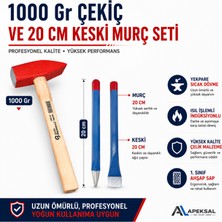Apeksal Sait Demirci 1000 gr Çekiç 20 cm Keski ve Murç Seti