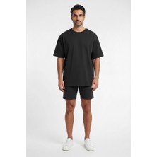 Lixa Basic Siyah Erkek Oversize T-Shirt 141081