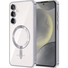 Royaleks Samsung Galaxy S24 Kılıf Kross Magneticsafe Kapak - Gümüş