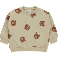 Civil Baby Ayıcık Baskılı 6-18 Ay Sweatshirt - Bej