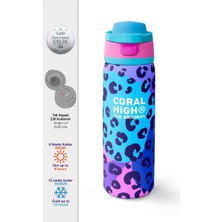 Coral High Leopar Desenli Çelik Termos Matara 800 ml 38521