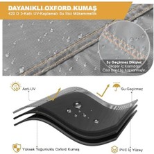 Vavis Bahçe Mobilyası Koruma Örtüsü, 180-120-74CM, Ağır Hizmet Oxford Kumaş, Su Geçirmez, Dış Mekan Veranda Masa Örtüsü, Havalandırmalı Masa ve Sandalye Koruma Kılıfı - Gri