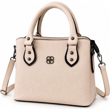 Bag Molly Uzun Askılı 3 Bölmeli Astarlı Omuz ve El Çantası Krem