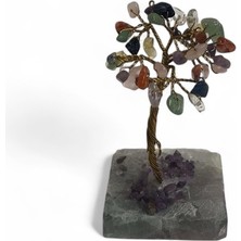 Hedea Mineral Altlı Karışık Doğal Taşlı Küçük Ağaç