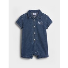 Gap Bebek Mavi Denim Gap Logo Şort Tulum