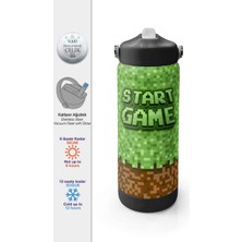 Coral High Yeşil Kahverengi Craft Desenli Çelik Termos Matara 650 ml 38393