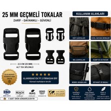 Ecotton Works Plastik Geçmeli Toka  2,5 cm - Dayanıklı Klips - Çanta, Kamp, Evcil Hayvan ve Valiz Için - 5 Adet