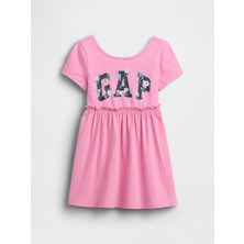 Gap Kız Bebek Pembe Logo Jersey Elbise