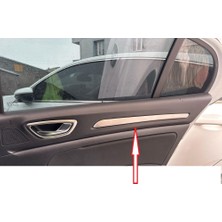 Seda Dizayn Oto Megane 4 Kapı Iç Çıtası Mat Krom 4 Parça 2016 ve Sonrası Paslanmaz Çelik
