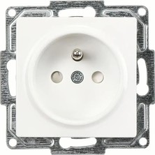 EstoreBox Günsan Visage Çocuk Korumalı Ups Priz, Beyaz, 16A 250V, Vidalı Bağlantı (Mekanizma + Tuş Kapak)