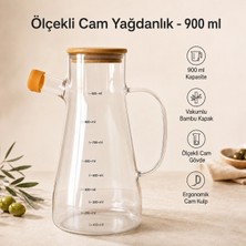 PratikBir Ölçekli Cam Yağdanlık - 900 ml