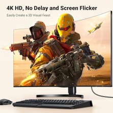 Vavis 4K 1080P@120Hz Displayport 1.2 To HDMI 1.4 Örgülü Kablo, 3m, 35843