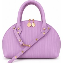 Bag Molly Kadın Askılı El ve Omuz Çantası 3 Boyut Eflatun
