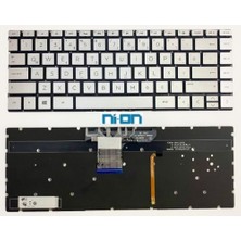 Nion Hp ile Uyumlu Spectre X360 13-AC006NT 2EP45EA Notebook Klavyesi Gümüş Işıklı Aydınlatmalı Tr