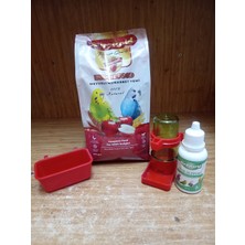 EuroGold Euro Gold Special Meyveli Muhabbet Kuşu Yemi 500 Gr+Küçük Mamalık+70 ml Kelepçeli Suluk+A,d,c, ve E Vitamin Içerikli Damla