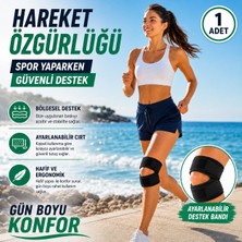 Baffhome Ayarlanabilir Patella Destekli Dizlik – Cırtlı Diz Destek Bandı | Spor, Yürüyüş, Fitness ve Günlük Kullanım Için 1 Adet Siyah