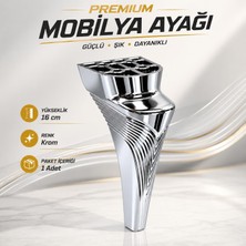 Nzb (1 Adet) Krom Renk Mobilya Ayağı 16 cm Koltuk Kanepe Baza Sehpa Tv Ünitesi Modern Dekoratif Ayak