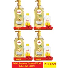 Dalin Bebek Şampuanı 700 ml + 100 ml Bebek Yağı 2 Li x 4 Set