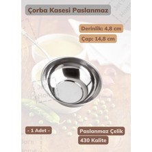 Jet's Home Çorba Kasesi Paslanmaz Kase Yoğurt Kasesi Küçük Boy Çelik 14,8 cm