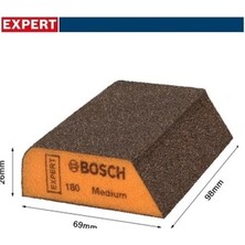 TeknoKapsül Bosch Expert S470 Sünger Zımpara 69X97X26 mm Orta Kum Güçlü Esneklik ve Uzun Kullanım