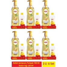 Dalin Bebek Şampuanı 700 ml + 100 ml Bebek Yağı 2 Li x 6 Set