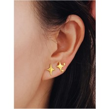 Atalya Accessory Gold Renk Minimal Yıldız Modeli Çelik Kadın Küpe