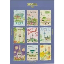 Pansy Daisy L'après Postage Stamp Sticker Seti - Seoul (Seoul Tower)