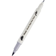 Pentel Brush Sing Pen Twin Çift Taraflı Fırça Uçlu Kalem Silver Grey