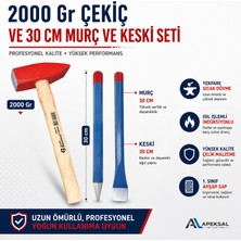 Apeksal Sait Demirci 2000 gr Çekiç 30 cm Keski ve Murç Seti