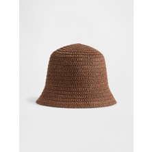 Gap Kadın Kahverengi Straw Bucket Şapka