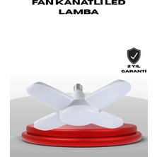 Teknodayım Teknocanmarketing 4 Kollu Katlanır Pervane LED Ampül 60 Watt Yüksek Aydınlatma ve Enerji Tasarru